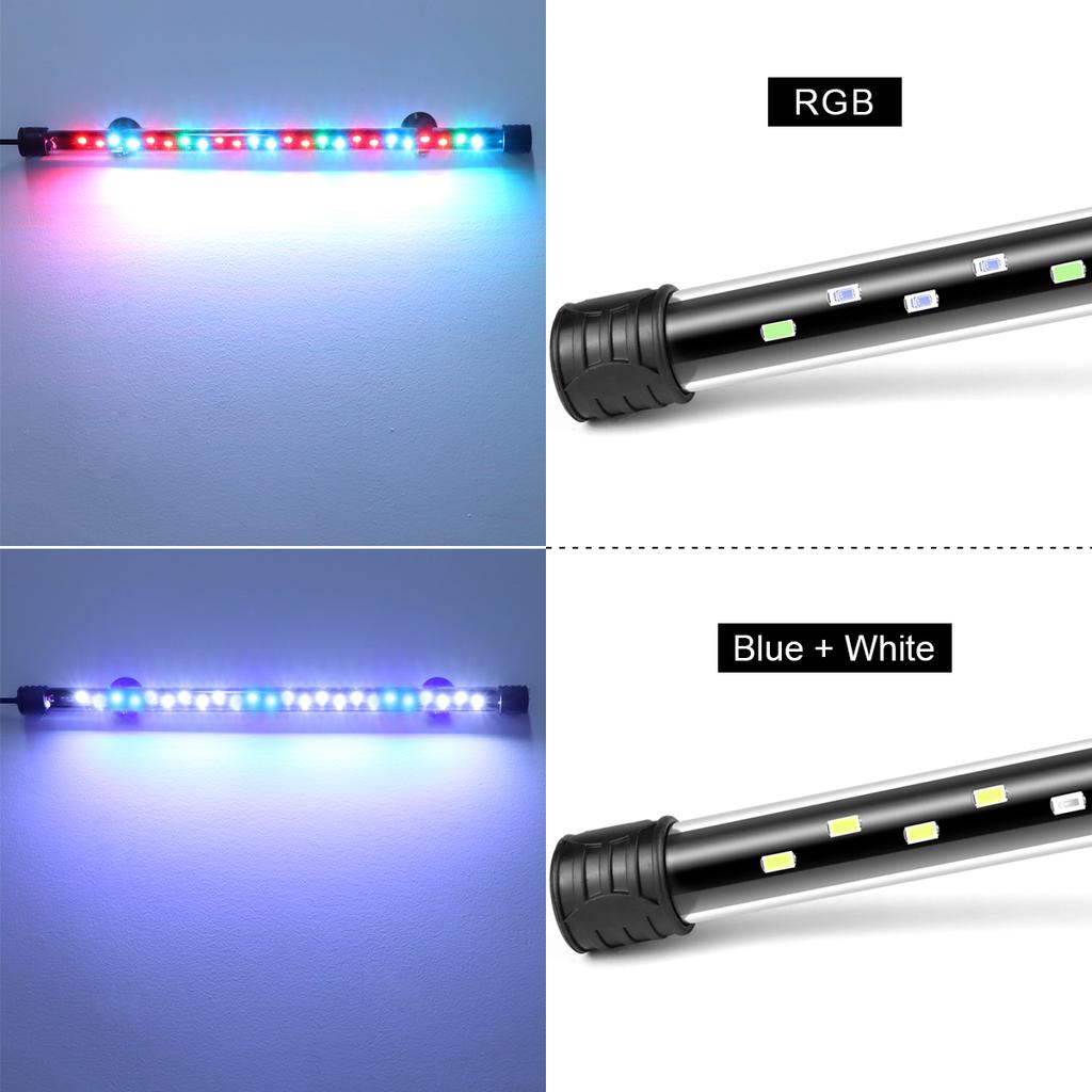 Aquarium Unterwasser LED Fischbecken Dekoratives Licht 8CM/28CM/38CM/48CM Wasserdicht 15W 220V EU Stecker