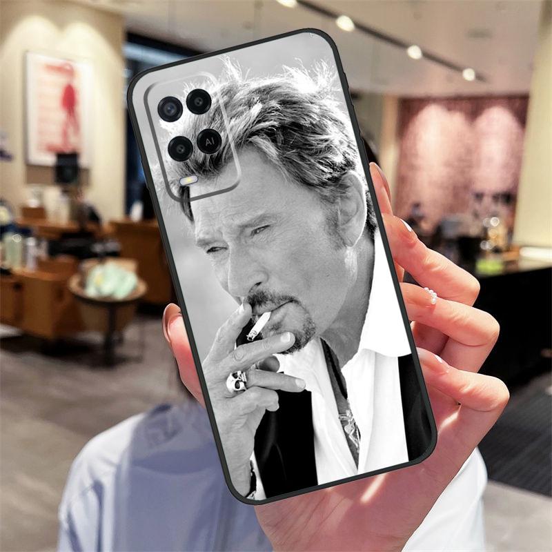 Johnny Hallyday Music Case For OPPO A74 A54 A94 A52 A72 A83 A91 A93 A53S A15 A16 A5 A9 A31 A53 2020 Phone Cover