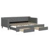 VidaXL Daybed with Trundle and Drawers Dark Grey 80x200 Cm Fabric 3197458