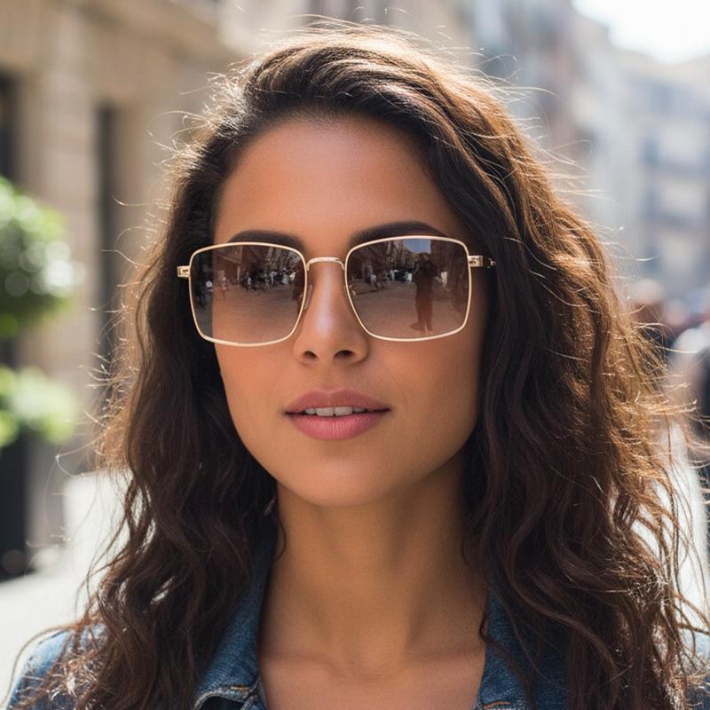 Screw Square Sunglasses  New Personality Fashion Sun Glasses Retro Metal Trend Women's Sunglasses High-end Sense For Men 7132