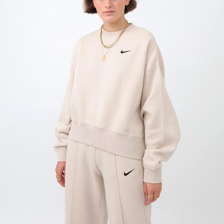 Nike Sweatshirts Women's Ecru Crew Neck Moderate Regular CK0168-140