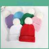Color Plush Solid Ball Knitted Cap Breathable For Fall Season Gift Fashion