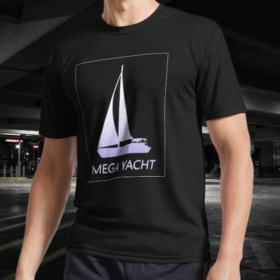 Mega Yacht Logo Active T-Shirt Funny Size S To 5XL