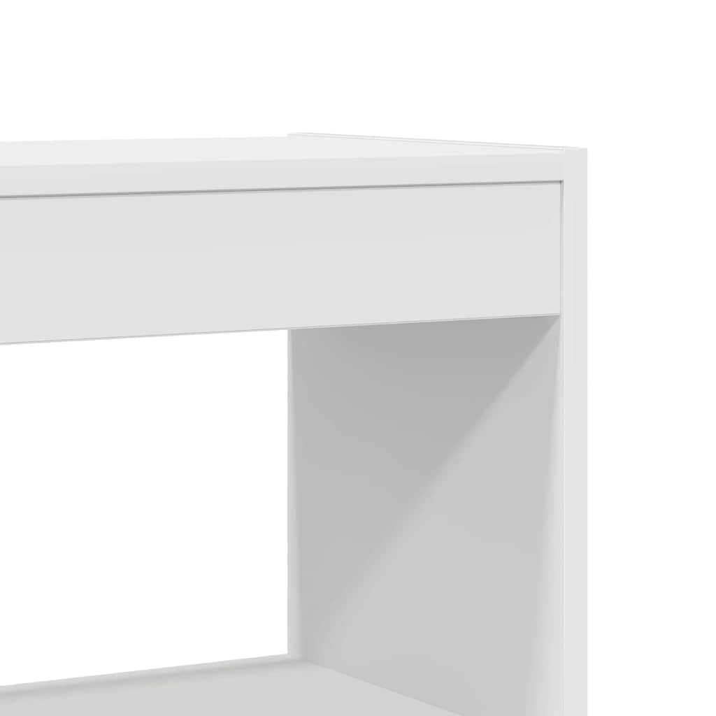 White Bookshelf with Shelves 80 x 30 x 198 cm Engineered Wood