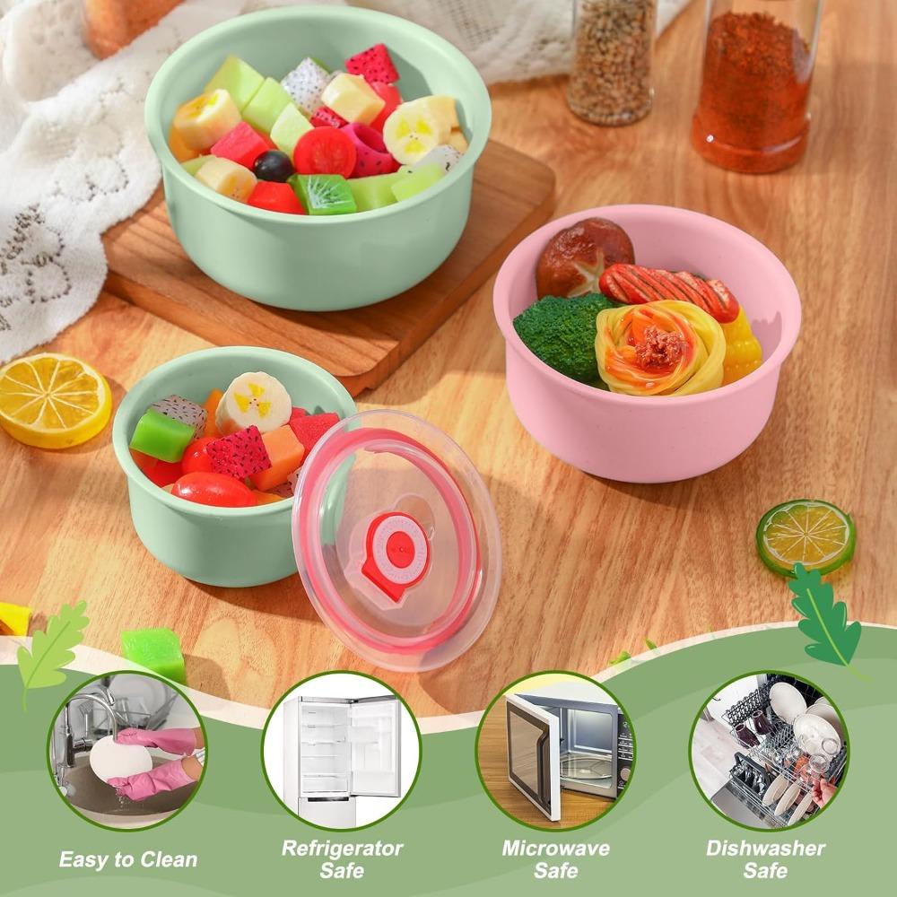 Lidded Plastic Lunch Box Fruit & Snack Storage Container Stackable Food Container Support Microwave Home Food Preservation Box