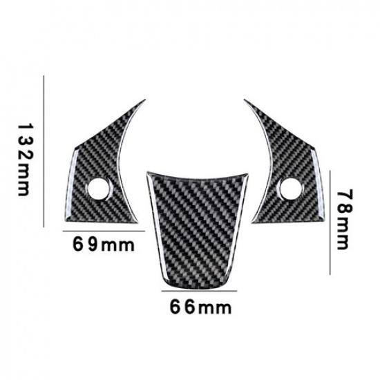 3x For Tesla Model Y 3 17-24 Carbon Fiber Steering Wheel Cover Stick Decoration