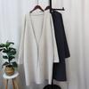 Autumn and Winter New Medium and Long Knitted Cardigan Women's Solid Color Loose Lazy Style Versatile Sweater Jacket
