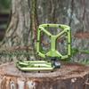 Funn Python Flat Mountain Bike Pedals Wide Platform Mountain Bike Pedals with CrMo Axle - BMX/MTB 9/16" (Green)