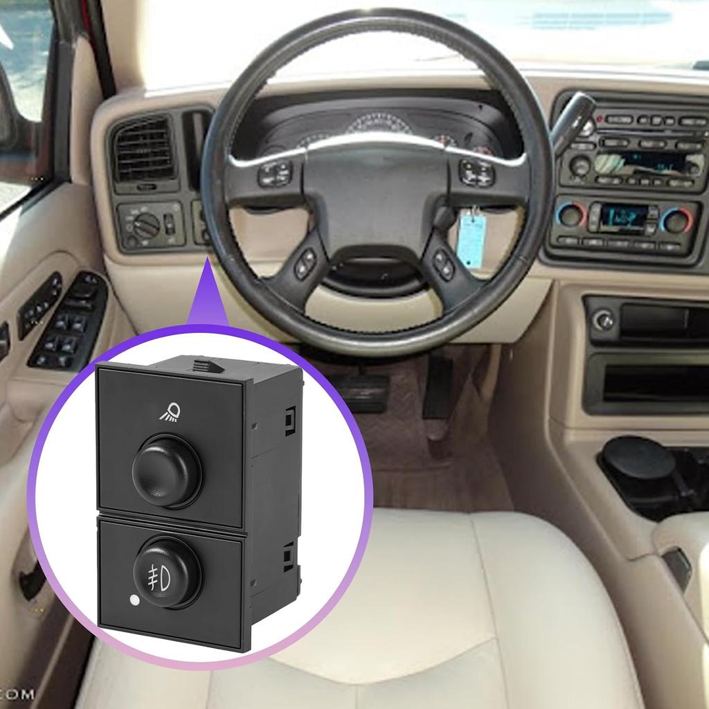 Fog Light Switch Cargo Lamp Switch | for 03-07 Chevy Silverado 1500 2500 3500, Suburban 1500 2500, Tahoe, GMC Sierra 1500 2500, Yukon XL 1500 & More