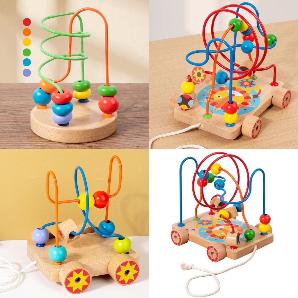 Wooden Montessori Educational Bead Maze Track Toy For Toddlers With Hand Eye Coordination Development