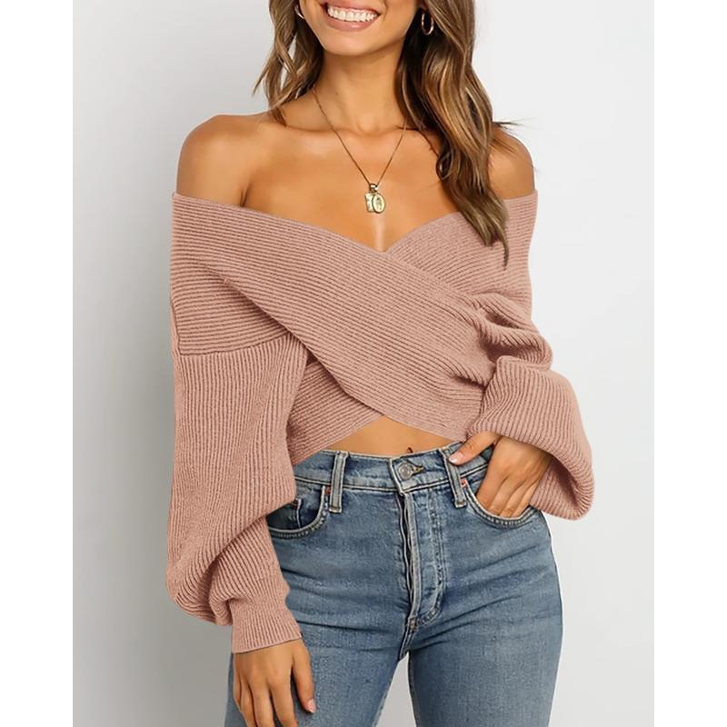 Striped V-Neck Loose Knit Sweater