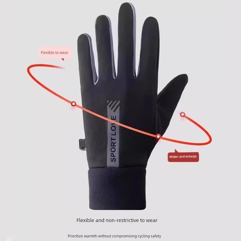 Winter Gloves Are Windproof, Waterproof, and Touch-Screen Compatible for Couples, Men and Women, for Winter Cycling and Skiing, with Added Fleece for
