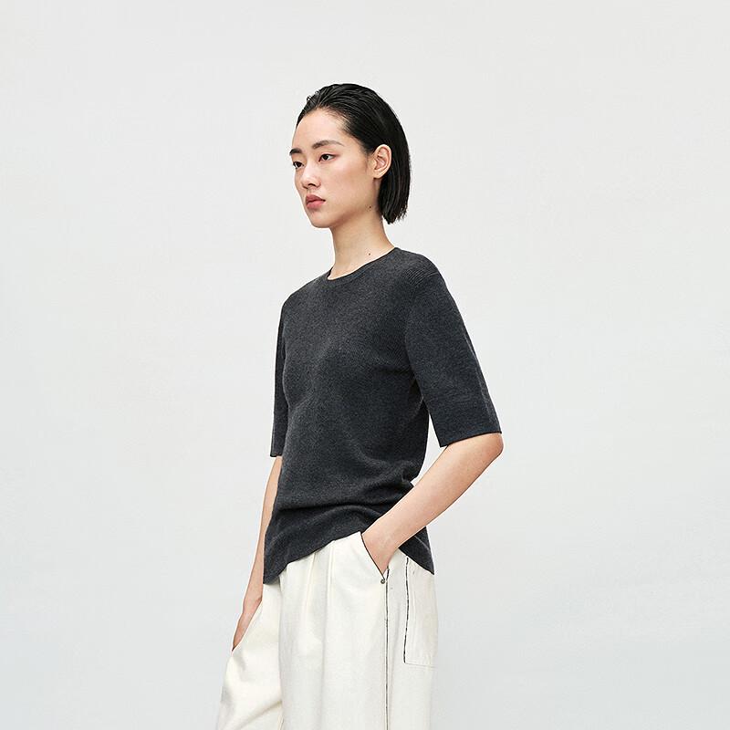 LESS 2025 Spring Round Neck Cashmere Sweater