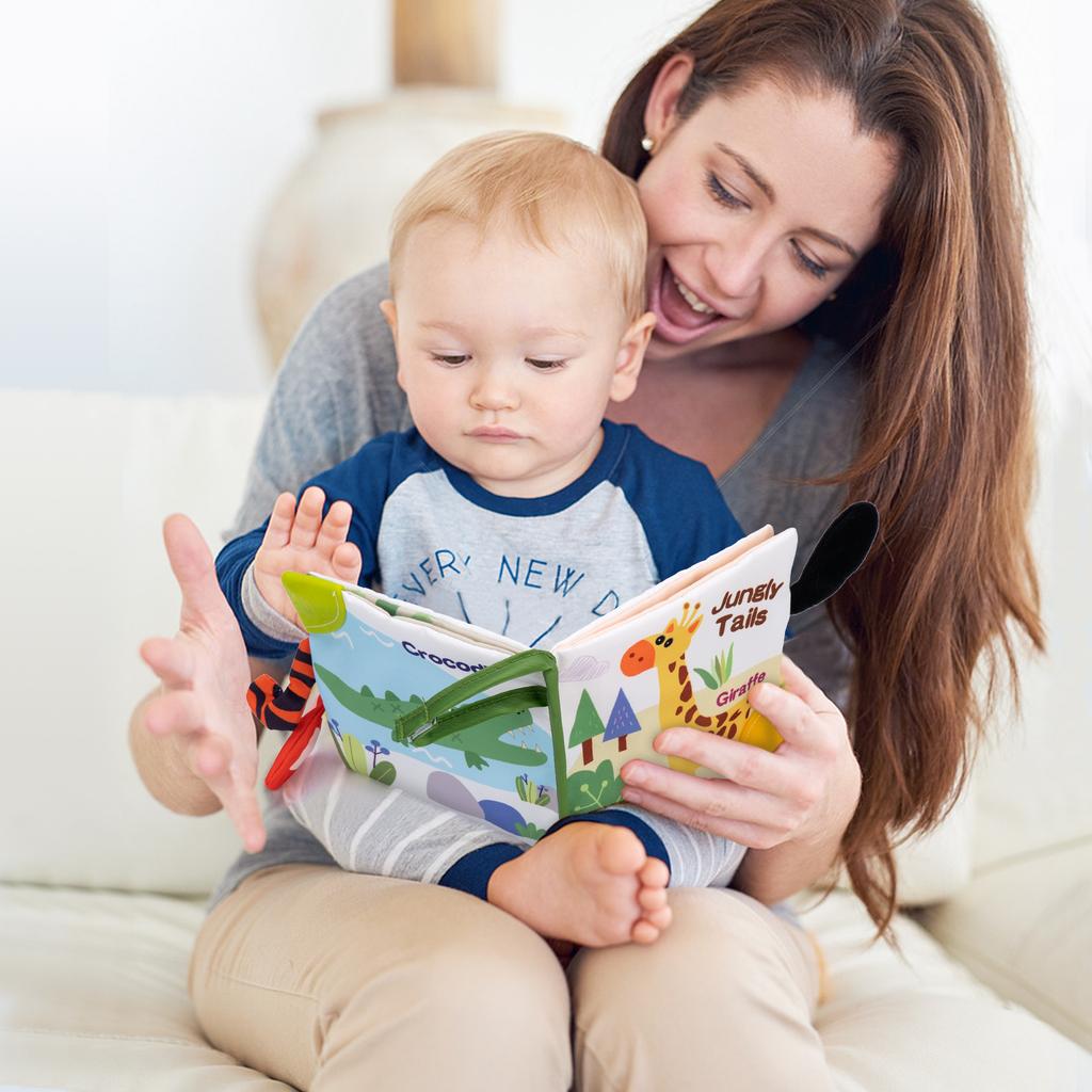 New 3D Visual Tail Cloth Book Rustle Sound Baby Tear Resistant Early Learning Educational Montessori Toys 0-12 Months Baby Gifts