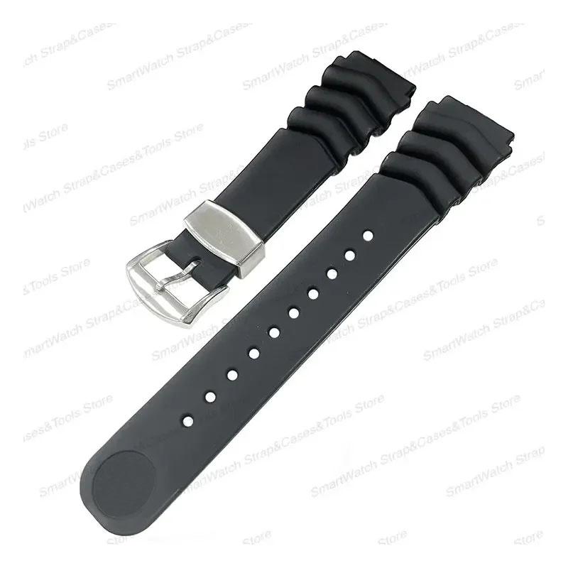 Harzarmband+Metall-Haltebügel-Ring Stahlverschluss für Prospex SPR009 SKX007 SKX009 Wasserdichtes Taucher-Sport-Uhrarmband 20mm 22mm