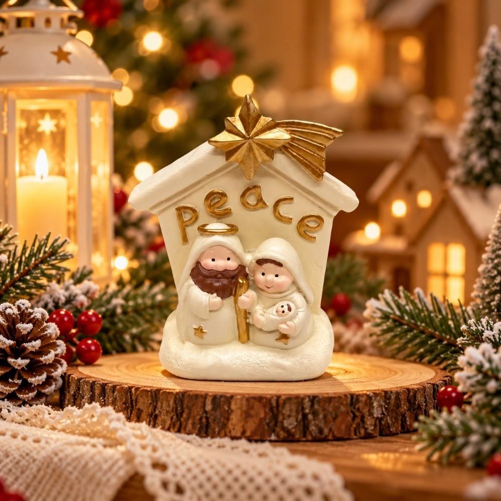 Christian Jesus Christ Family Figurine Xmas Scene Decor Nativity Family Sculpture Church