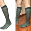 Men's Breathable Nylon Thin Dress Socks with Argyle Pattern Design Middle Calf Business Formal Socks Hosiery Gift