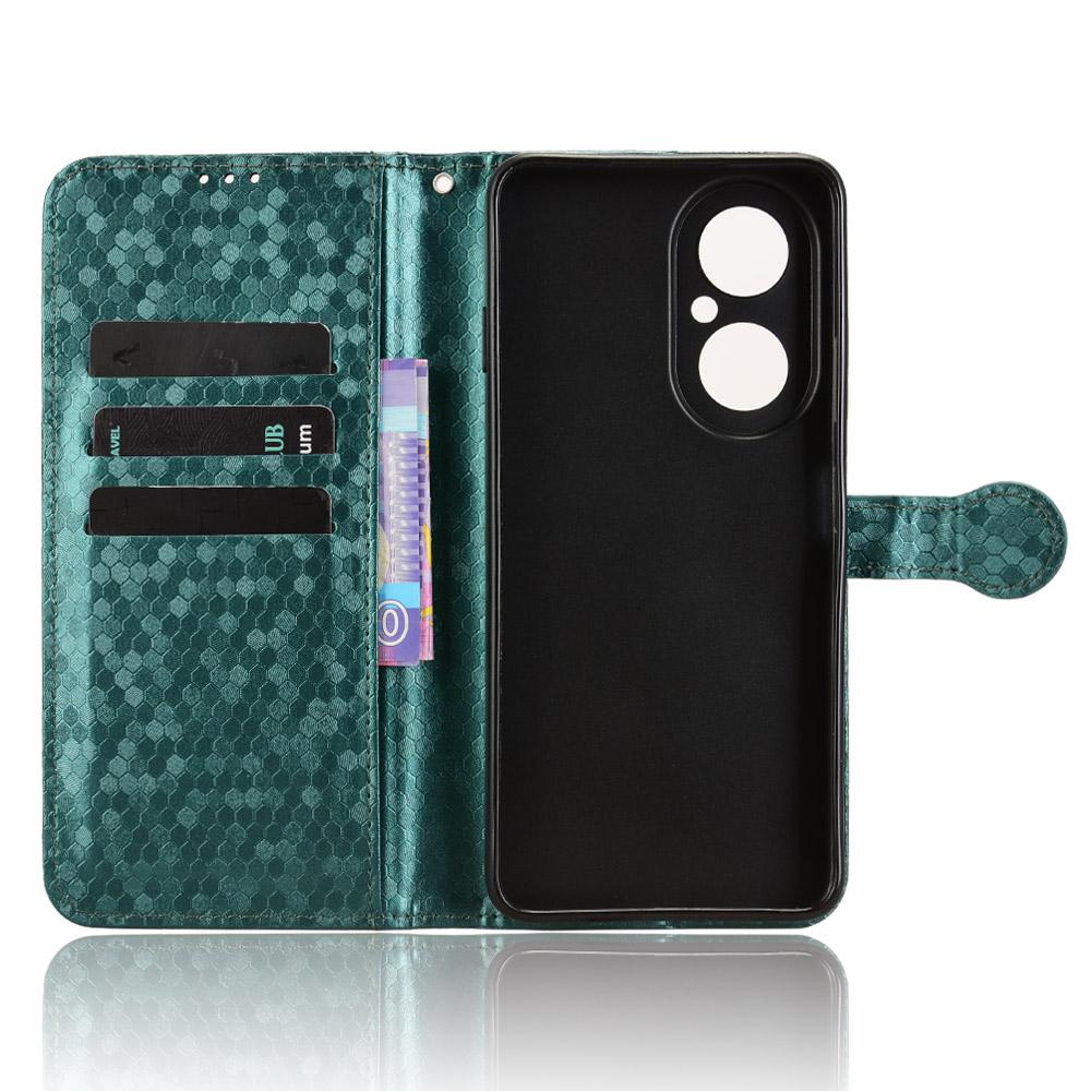 For Huawei Enjoy 80 Wallet Case Dot Pattern Imprint PU Leather Phone Cover