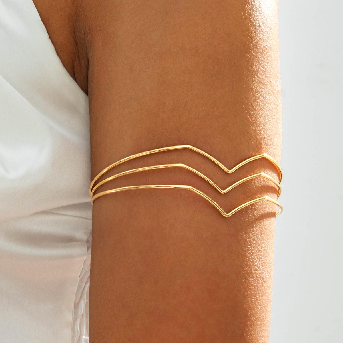 Starfish bracelet, geometric ocean element open arm ring