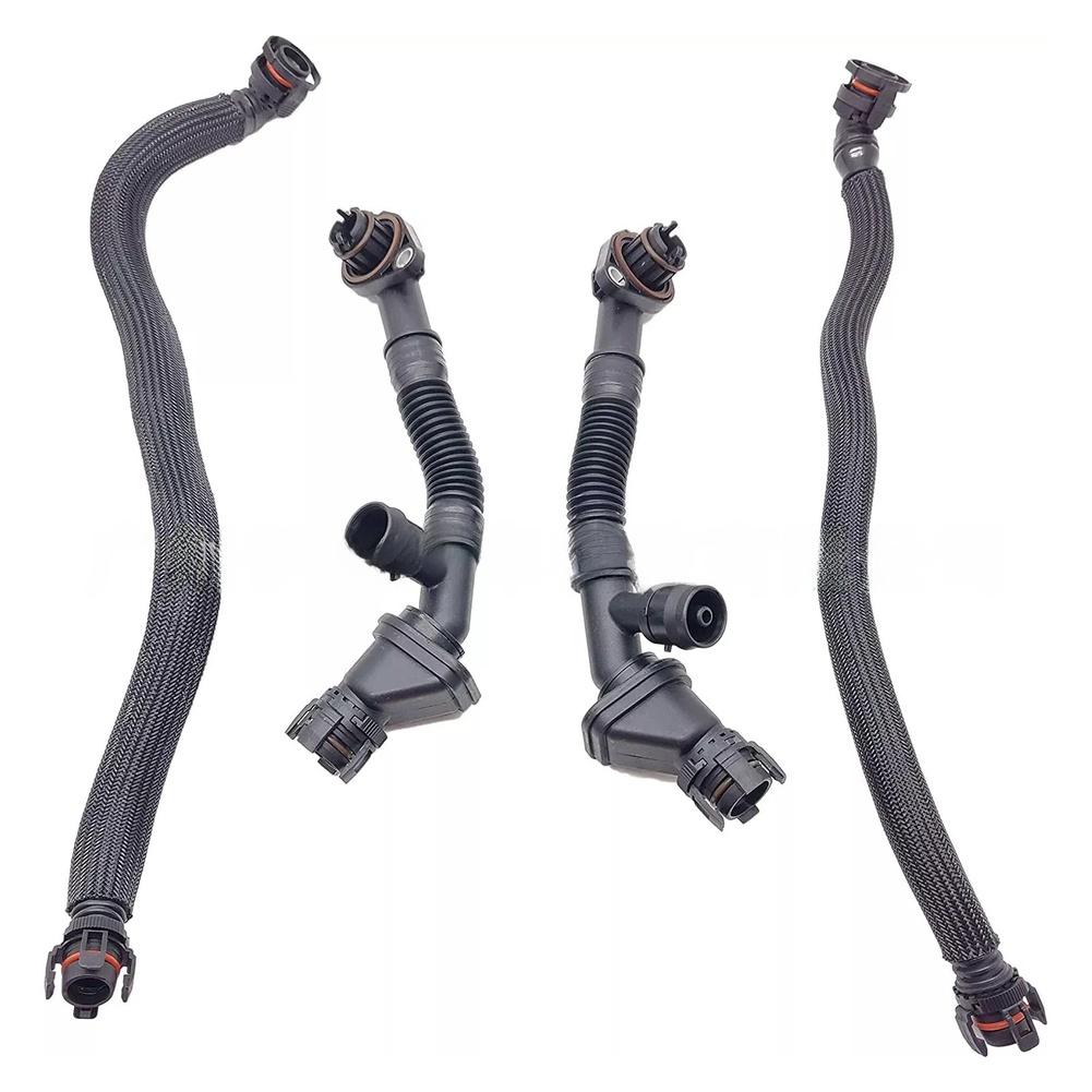 PCV Tube Kit Crankcase Vent Pipe Direct Replacement LH RH Placement 4-piece Set OE Part 11157575640 For BMW 550i