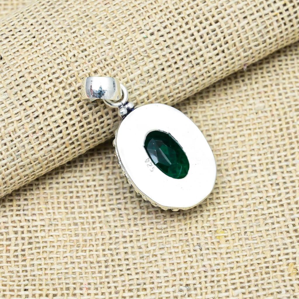 Chrome Diopside Gemstone 925 Sterling Silver Jewelry Handmade Pendant Gift For Women