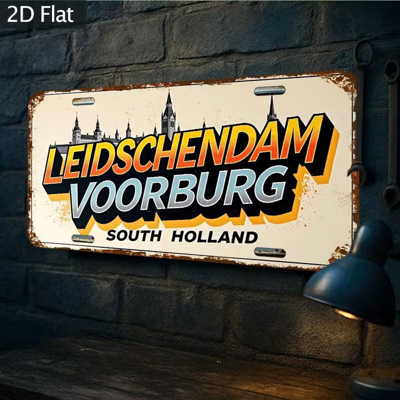 

Leidschendam Voorburg South Holland Netherlands Retro Rustic D Flat Aluminum Tin Sign for Dutch Travel Souvenir Car Wall D 15x30cm(5.9x7.8inch)