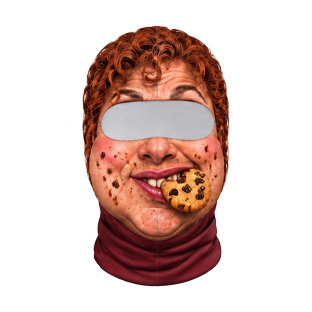 Maschera da Sci 3D Stampa Integrale Viso Vecchio, Antivento Invernale, Occhiali da Sole Non Inclusi