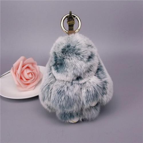 13CM Mini Frost Rabbit Women Cute Plush Fur Pompom Bunny Key Chains On Bags Car Trinket Wedding Party Toys Gift Bag Charm
