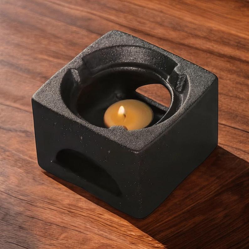 Керамический чайник с подогревом от свечи Кухонная утварь Набор для чайной церемонии Кунг-фу Минималистичный черный керамический чайник