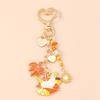 Playful Mushroom Pumpkin Keyring Decorative Beaded Accent Key Organiser Thanksgiving Theme Keychain For Purse Keys