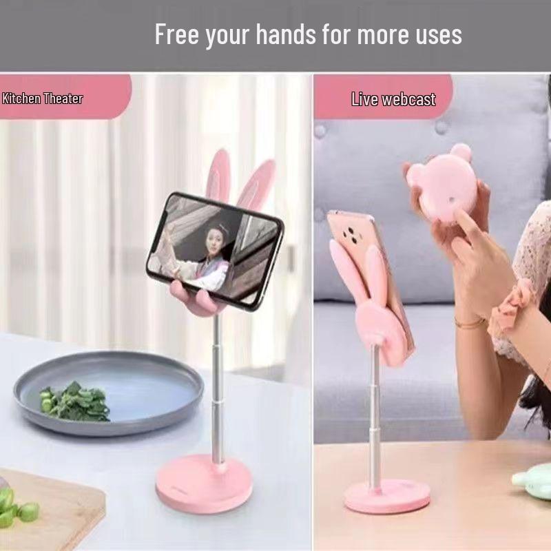 Adjustable Little Rabbit Phone Holder for Desks: Perfect for Students, Home Use, or Live Streaming