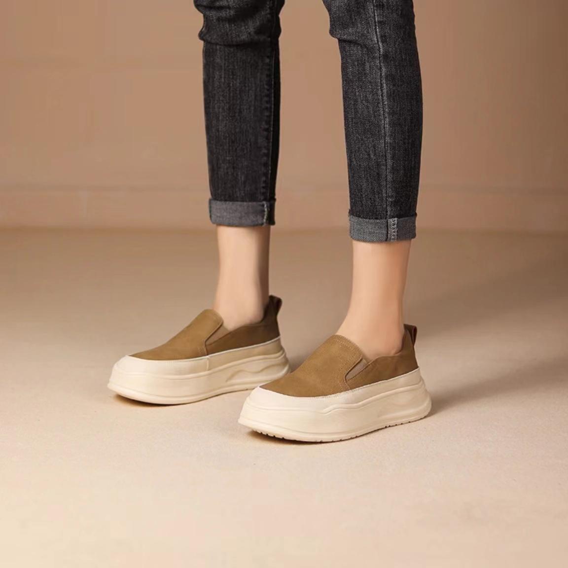 

Жіночі лофери в стилі ретро, ​​весняно-літні, на товстій підошві, універсальні жіночі туфлі на плоскій підошві, на одній педалі, ледачі туфлі на одній педалі 38