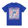 Live Laugh Lobotomy T Shirt Men Funny Dolphin Meme T-shirt Silly Weird Short Sleeve Cotton Unisex Tee Shirt Summer Streetwear