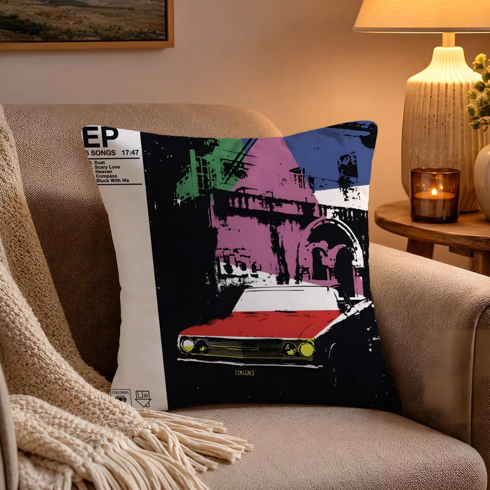 TheNeighbourhood Album Cover Cushion Cover Soft Plush Cushion Cover Double Print And Invisible Zipper For Sofa Home Car Use