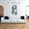 Metal Wall Art Mother and Child 2D Flat Sculpture Family Sign Minimalist Decor for Living Room First Mother's Day Gift for New Mom