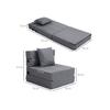 Fauteuil-lit pliant 2 en 1 - HOMCOM - Gris foncé - Charge max. 100 kg - Confort optimal - Design moderne