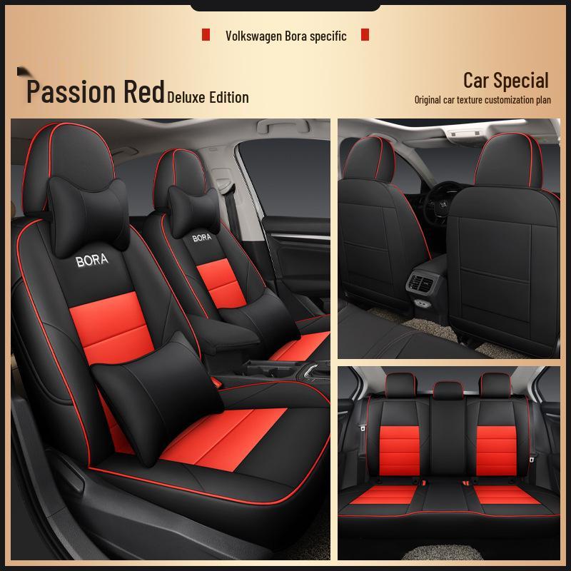 Volkswagen Bora Series Universal Leather Car Seat Cover - Four Seasons, Full Coverage, Five-Seater.