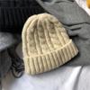 Korean Version Ins Simple Solid Color Twisted Wool Hat Autumn and Winter Warm Hat for Women Knitted Hat Trendy Versatile Men