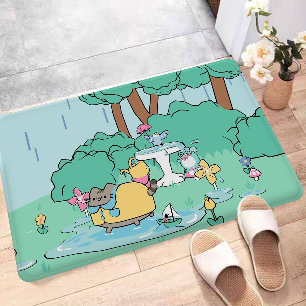 

Милый кухонный коврик P-Pusheen-Cat в скандинавском стиле, придверный коврик для спальни, гостиной, дома, балкона, противоскользящий, приветственный коврик 40x60 cm