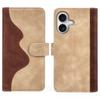 For iPhone 17 Wallet Case Leather Phone Cover Splicing Color