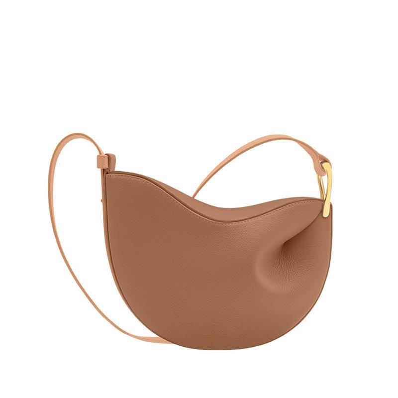 

2026 New Head Layer Cowhide Single Shoulder Crossbody Fashionable Commuting Bag Pleated Small Bag Women s Bag without gift box верблюд