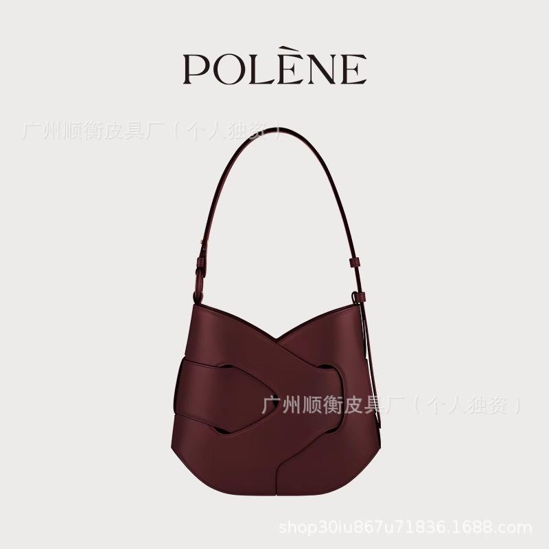 POLENE Textured Calfskin Hobo Bag -