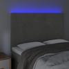 LED Headboard Light Grey 144 x 5 x 118 128 cm Velvet