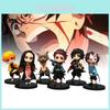 Collectible 6 Piece Demon Slayer Pvc Figurine Set Featuring Tanjiro Nezuko And Zenitsu