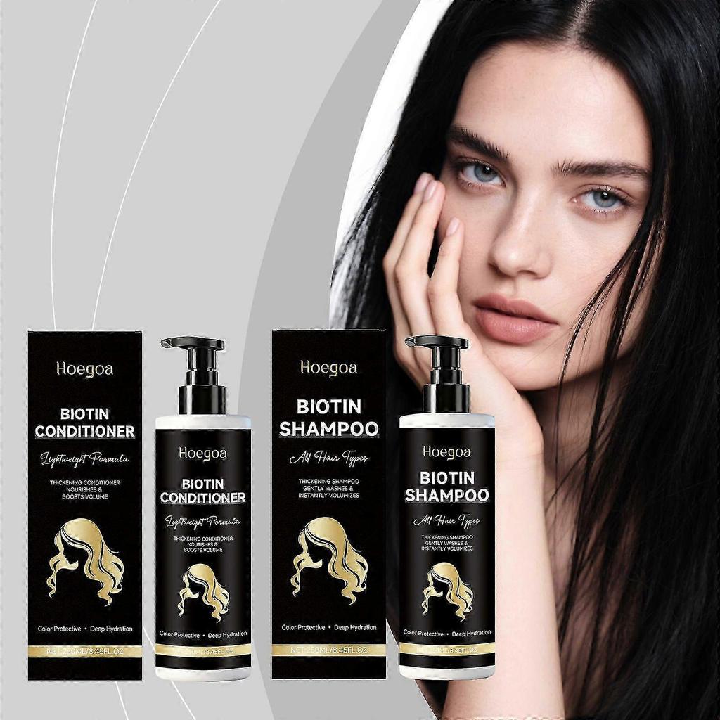 Biotin Shampoo und Spülung Set für dünner werdendes Haar, Haarverdichtendes Shampoo, Extra Starkes Volumengebendes Shampoo für Männer Frauen, Pflegend, Haarausfall