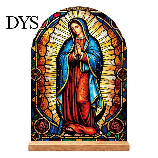 Exquisite Acrylic Table Centerpiece Catholic Statue Ornament, Tabletop Centerpiece, Freestanding Christian Unique Office Desk Accessories Religious
