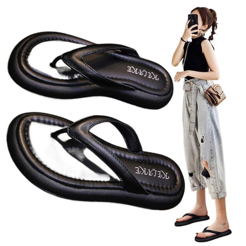 Slippers women's summer outer wear summer new versatile flip-flops flat-bottomed beach niche cool slippers