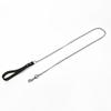 Metal Chain Dog  With Leather Style Handle Strong Control Leash