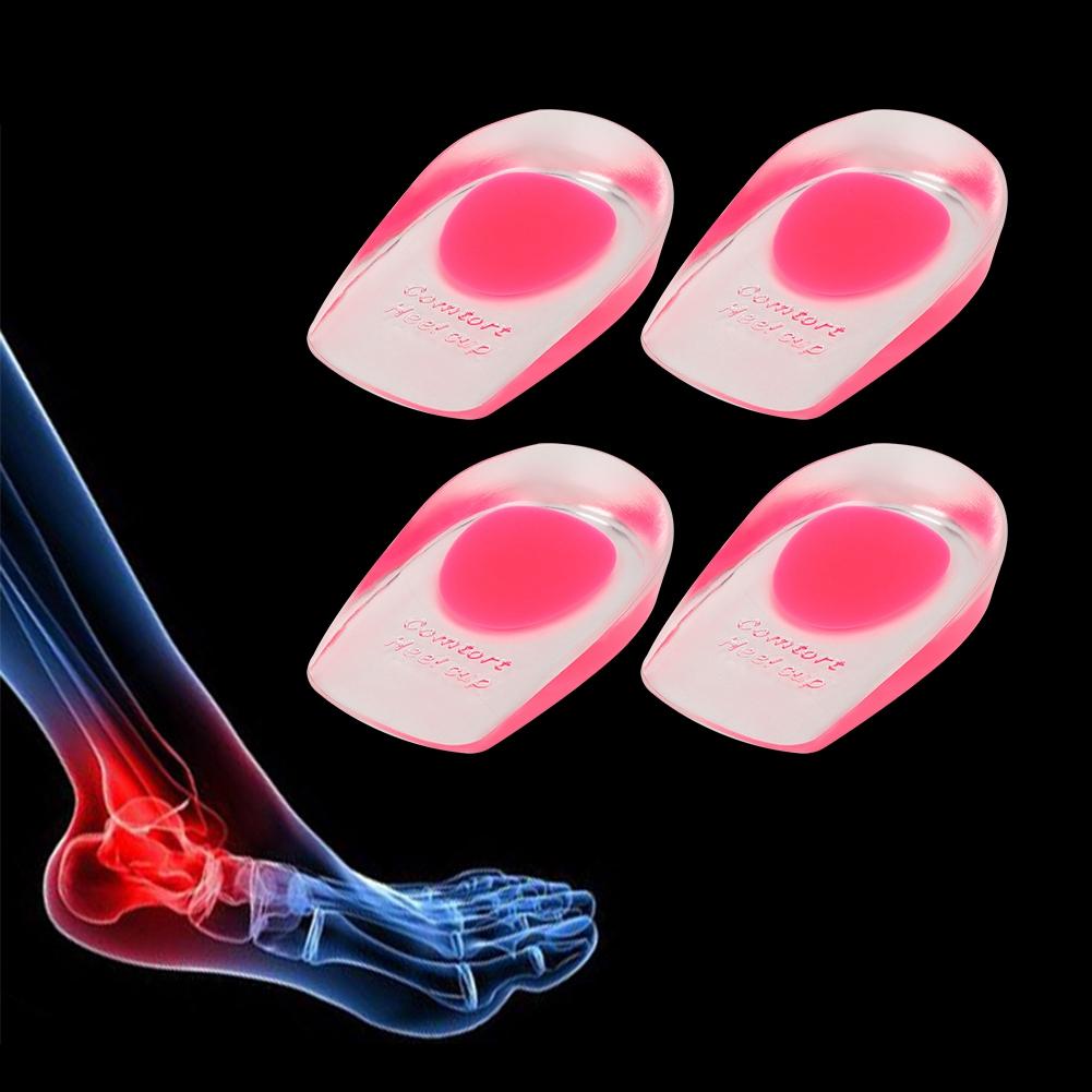 

2 Pairs Soft Universal Women Silicone Heel Cushion Massage Foot Pain Relief Shoe Pad Insole