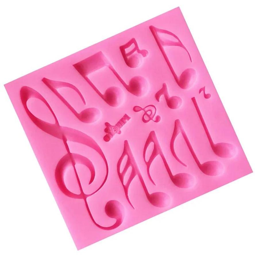 1 Pcs New Music Symbol Shape Silicone Molds Musical Fondant Cake Decorating Tools Polymer Clay Moulds Wholesale